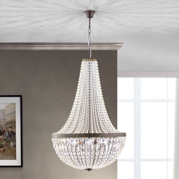 Orion HL 6-1497/6 - Krištáľový luster na reťazi ARILA 6xE27/60W/230V hnedá/patina