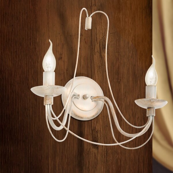 Orion WA 2-809/2 - Nástenná lampa VELA 2xE14/40W/230V biela/zlatá/patina