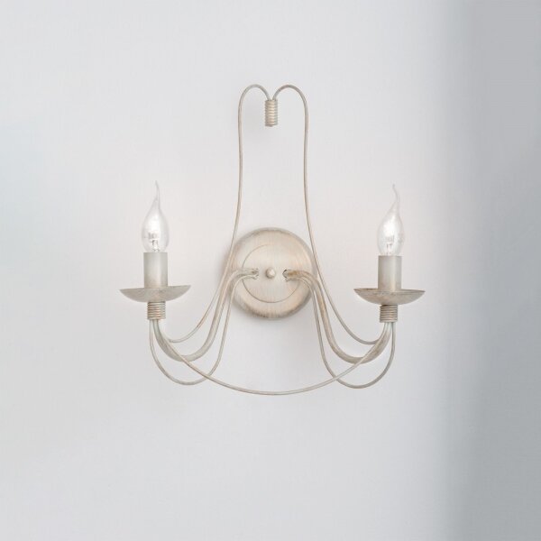 Orion WA 2-809/2 - Nástenná lampa VELA 2xE14/40W/230V biela/zlatá/patina