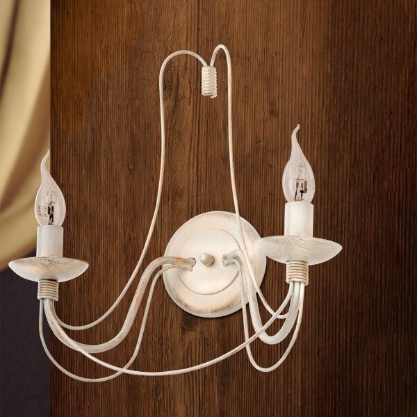 Orion WA 2-809/2 - Nástenná lampa VELA 2xE14/40W/230V biela/zlatá/patina