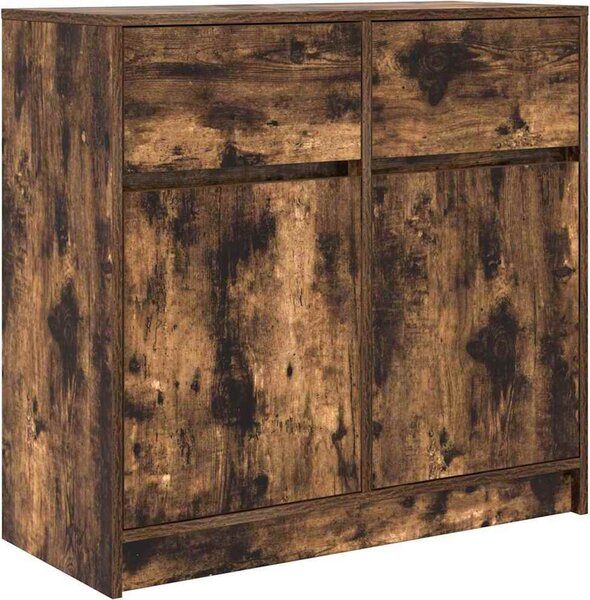 Komoda so zásuvkou, tmavý dub 80x34x76 cm, kompozitné drevo