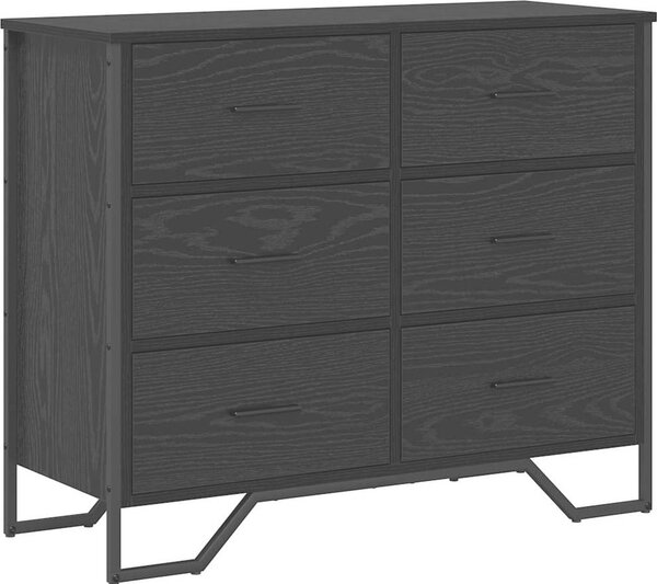 Příborník so zásuvkou 2 pcs Čierny dub 91 x 35,5 x 74,5 cm