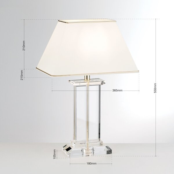 Orion LA 4-1202 - Krištáľová stolná lampa VERONIQUE 1xE27/60W/230V krémová/číra