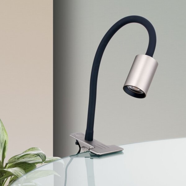 Orion Str 10-489- LED Flexibilná stolná lampa s klipom KURT LED/5W/230V strieborná