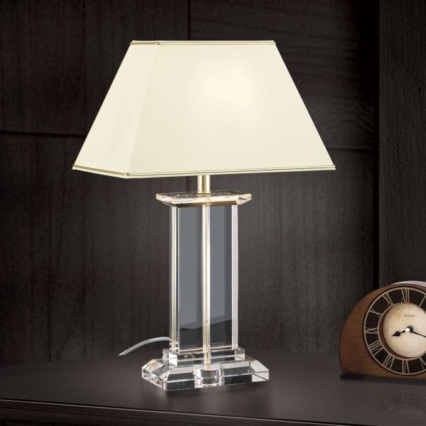 Orion LA 4-1202 - Krištáľová stolná lampa VERONIQUE 1xE27/60W/230V krémová/číra