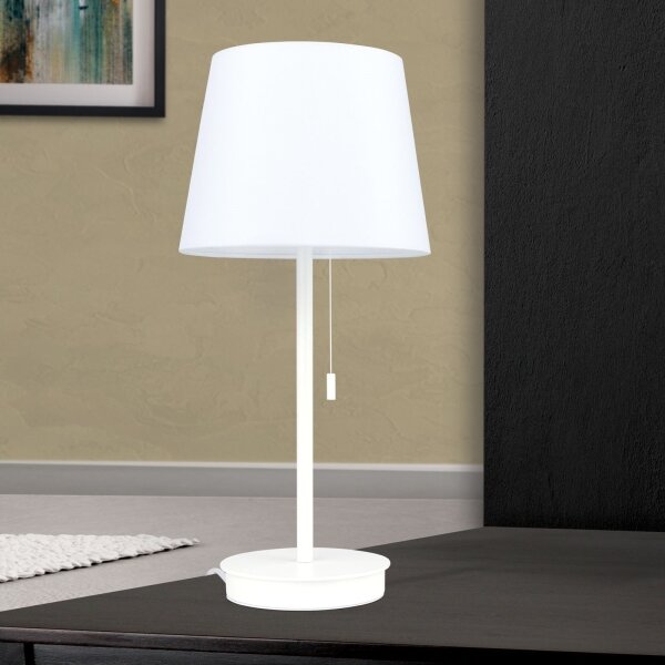 Orion LA 4-1205/1 - Stolná lampa s USB portom LUDWIG 1xE27/40W/230V biela