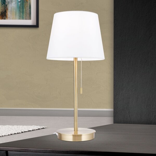 Orion LA 4-1205/1 - Stolná lampa s USB portom LUDWIG 1xE27/40W/230V biela/zlatá