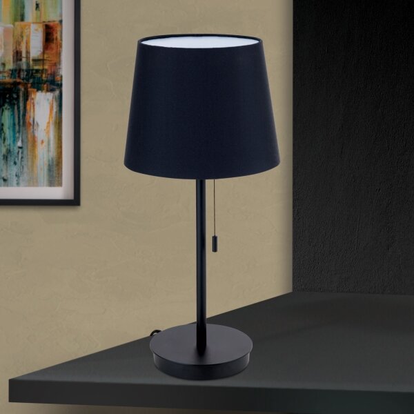 Orion LA 4-1205/1 - Stolná lampa s USB portom LUDWIG 1xE27/40W/230V čierna