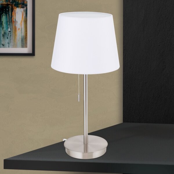 Orion LA 4-1205/1 - Stolná lampa s USB portom LUDWIG 1xE27/40W/230V biela/chróm