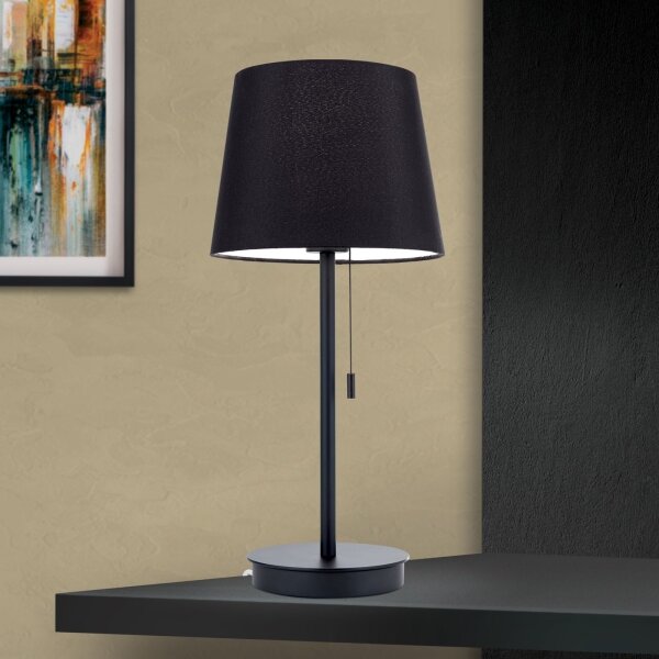 Orion LA 4-1205/1 - Stolná lampa s USB portom LUDWIG 1xE27/40W/230V čierna