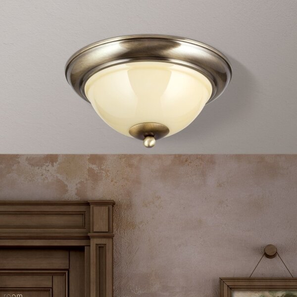 Orion DL 7-675/27-Stropné svietidlo AUSTRIAN OLD LAMP 2xE27/60W/230V bronz/béžová