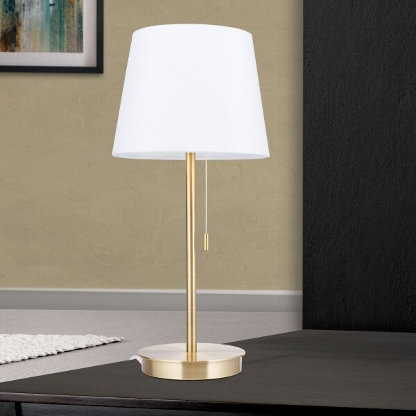 Orion LA 4-1205/1 - Stolná lampa s USB portom LUDWIG 1xE27/40W/230V biela/zlatá