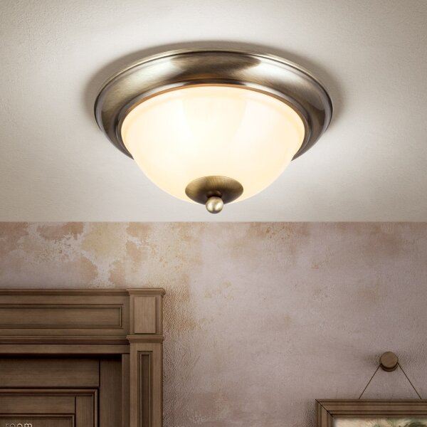 Orion DL 7-675/27-Stropné svietidlo AUSTRIAN OLD LAMP 2xE27/60W/230V bronz/béžová