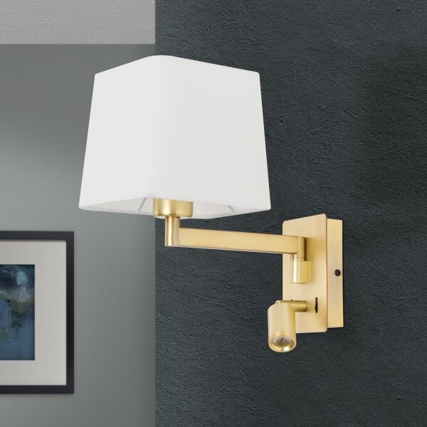 Orion WA 2-1469/1- LED Nástenná lampa CARLTON 1xE27/40W/230V + LED/3W biela/zlatá