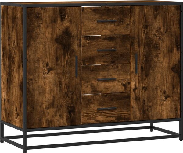 Komoda dymový dub 92x35x76 cm kompozitné drevo