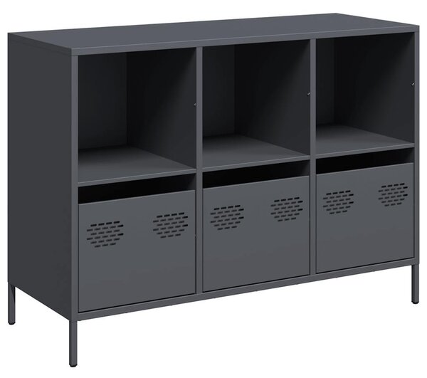 Komoda antracitová 101,5x39x73,5 cm oceľ valcovaná za studena