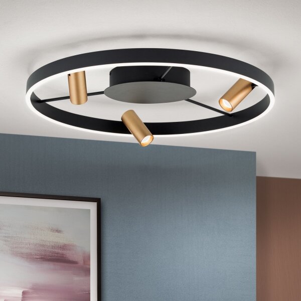 Orion DL 7-686/3-LED Stmievateľné stropné svietidlo BERLIN LED/50W/230V čierna/zlatá