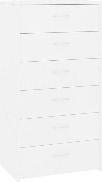 Komoda so 6 zásuvkami, biela 50x34x96 cm, kompozitné drevo