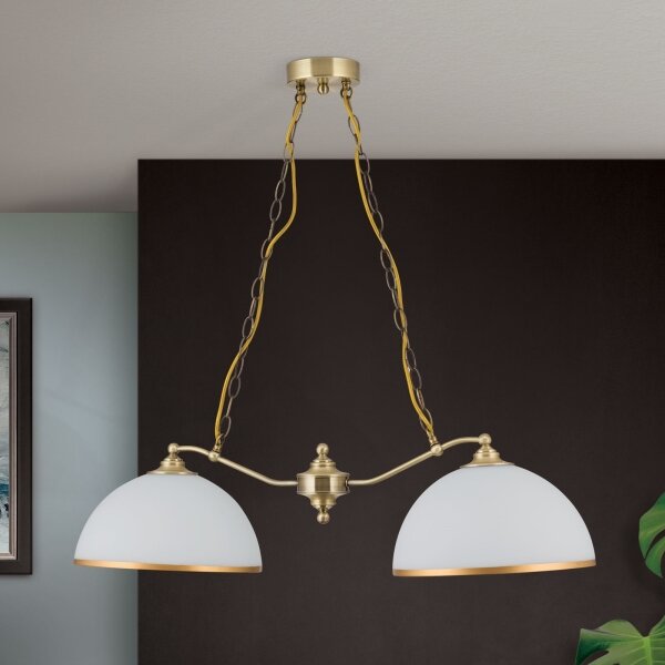 Orion HL 6-1810/2 - Luster na reťazi OLD LAMP 2xE27/40W/230V biela/mosadz