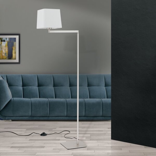 Orion Stl 12-1187/1 - Stojacia lampa CARLTON 1xE27/40W/230V biela/matný chróm