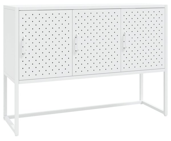 Komoda biela 105x35x75 cm oceľ