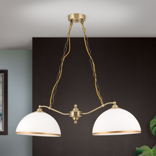 Orion HL 6-1810/2 - Luster na reťazi OLD LAMP 2xE27/40W/230V biela/mosadz