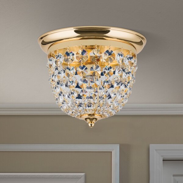 Orion DLU 1840/26-Krištáľové str. svietidlo PLAFOND 1xE27/40W/230V pr.26 cm zlatá