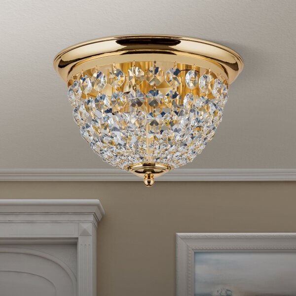 Orion DLU 1840/35-Krištáľové str. svietidlo PLAFOND 3xE27/40W/230V pr.35 cm zlatá