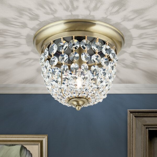 Orion DLU 1840/26-Krištáľové str. svietidlo PLAFOND 1xE27/40W/230V pr.26 cm bronz