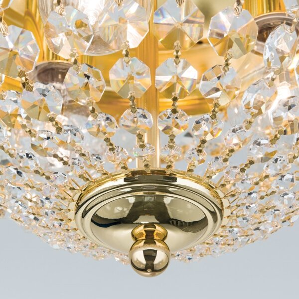 Orion DLU 1840/35-Krištáľové str. svietidlo PLAFOND 3xE27/40W/230V pr.35 cm zlatá