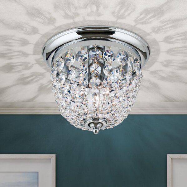 Orion DLU 1840/26-Krištáľové str. svietidlo PLAFOND 1xE27/40W/230V pr.26 cm chróm