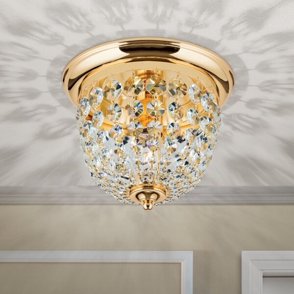 Orion DLU 1840/26-Krištáľové str. svietidlo PLAFOND 1xE27/40W/230V pr.26 cm zlatá