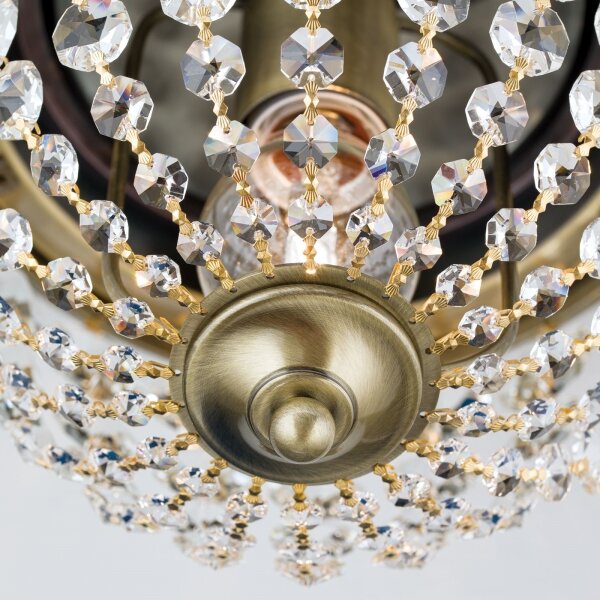 Orion DLU 1840/26-Krištáľové str. svietidlo PLAFOND 1xE27/40W/230V pr.26 cm bronz
