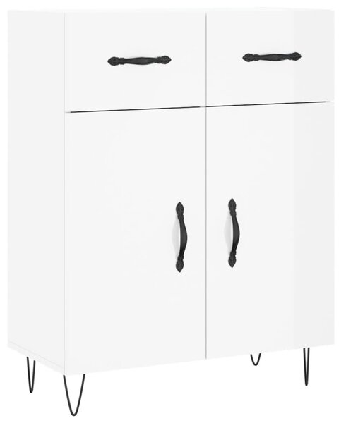 Komoda lesklá biela 69,5x34x90 cm spracované drevo