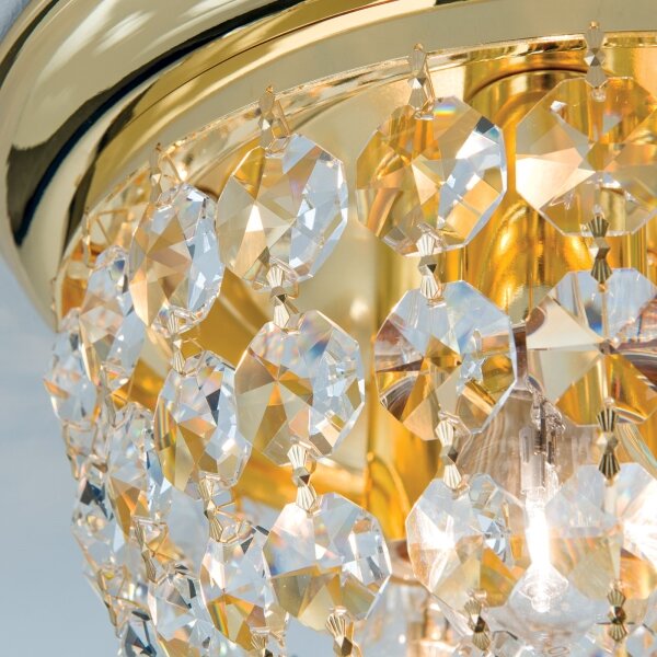 Orion DLU 1840/35-Krištáľové str. svietidlo PLAFOND 3xE27/40W/230V pr.35 cm zlatá