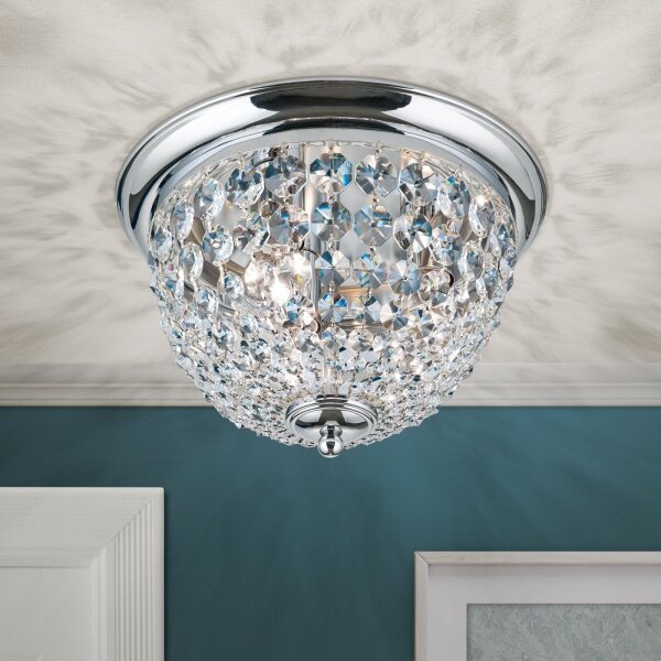 Orion DLU 1840/35-Krištáľové str. svietidlo PLAFOND 3xE27/40W/230V pr.35 cm chróm