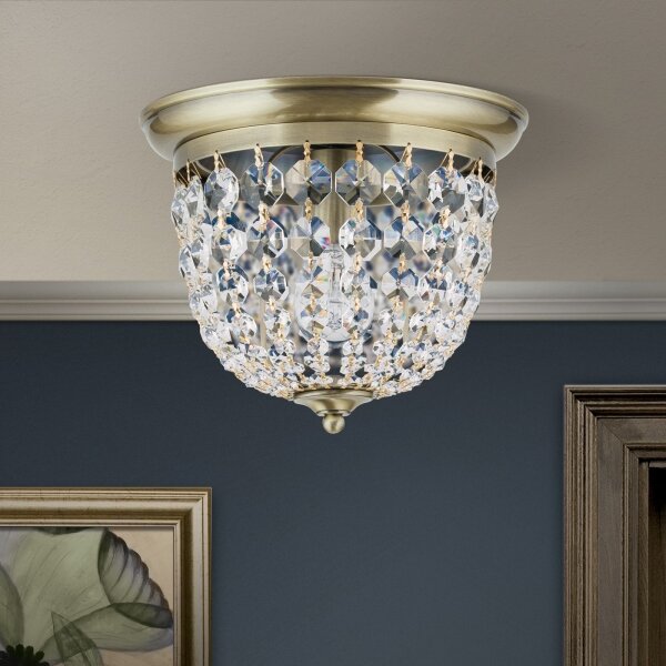 Orion DLU 1840/26-Krištáľové str. svietidlo PLAFOND 1xE27/40W/230V pr.26 cm bronz