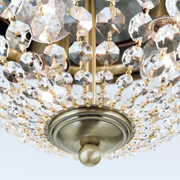 Orion DLU 1840/35-Krištáľové str. svietidlo PLAFOND 3xE27/40W/230V pr.35 cm bronz