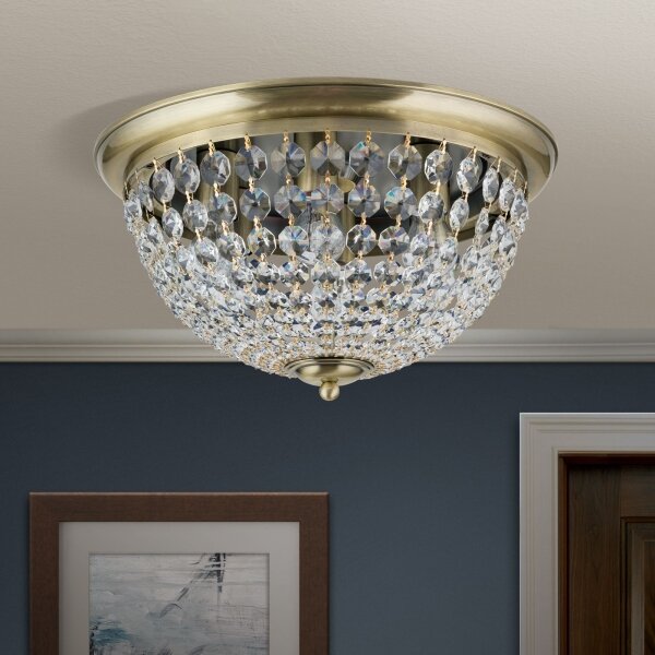 Orion DLU 1840/47-Krištáľové str. svietidlo PLAFOND 6xE27/40W/230V pr.47 cm bronz