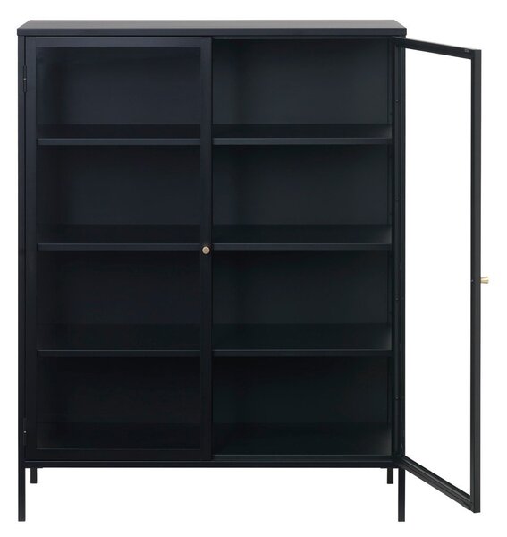 Čierna kovová vitrína 110x140 cm Carmel – Unique Furniture