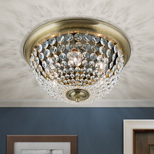Orion DLU 1840/47-Krištáľové str. svietidlo PLAFOND 6xE27/40W/230V pr.47 cm bronz