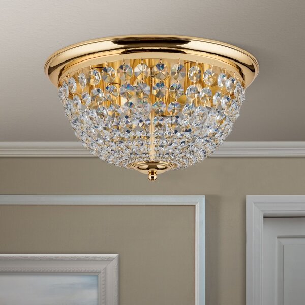 Orion DLU 1840/47-Krištáľové str. svietidlo PLAFOND 6xE27/40W/230V pr.47 cm zlatá