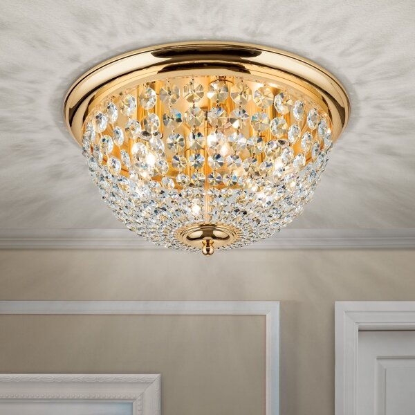 Orion DLU 1840/47-Krištáľové str. svietidlo PLAFOND 6xE27/40W/230V pr.47 cm zlatá