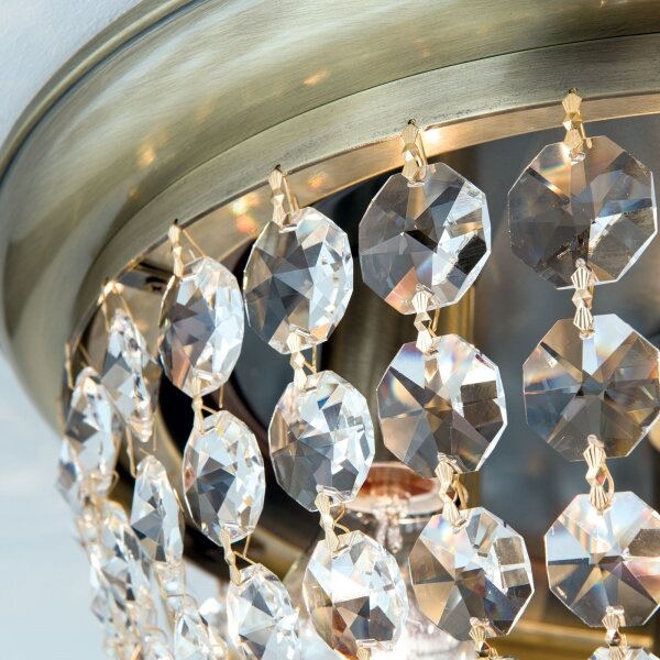 Orion DLU 1840/47-Krištáľové str. svietidlo PLAFOND 6xE27/40W/230V pr.47 cm bronz