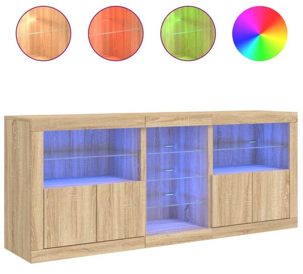 Komoda s LED svetlami dub sonoma 162x37x67 cm