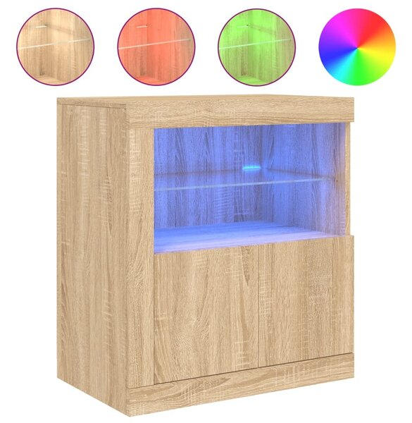 Komoda s LED svetlami dub sonoma 60,5x37x67 cm