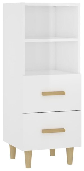 Komoda lesklá biela 34,5x34x90 cm spracované drevo