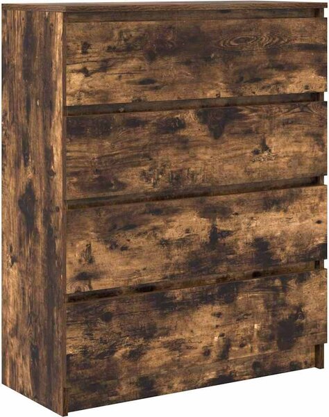 Komoda dymový dub 80x35x99 cm kompozitné drevo