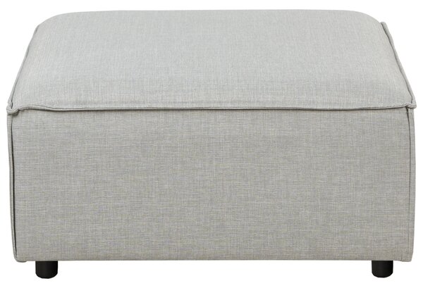 Taburet svetlosivý polyesterové čalúnenie modulárny k pohovke štvorcový tvar čierne nohy podnožka moderný štýl obývačka