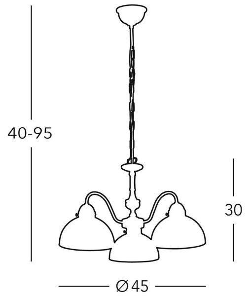 Kolarz 731.83.53 - Luster na reťazi NONNA 3xE27/75W/230V